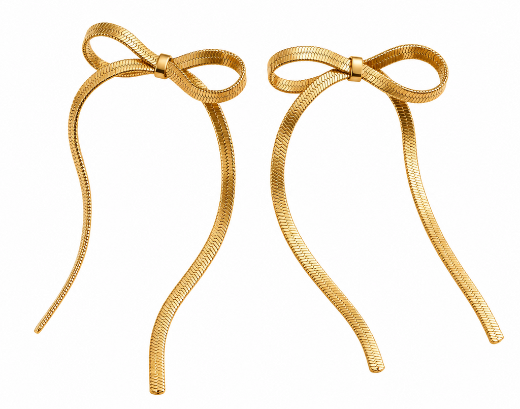 Gold Bow Earrings