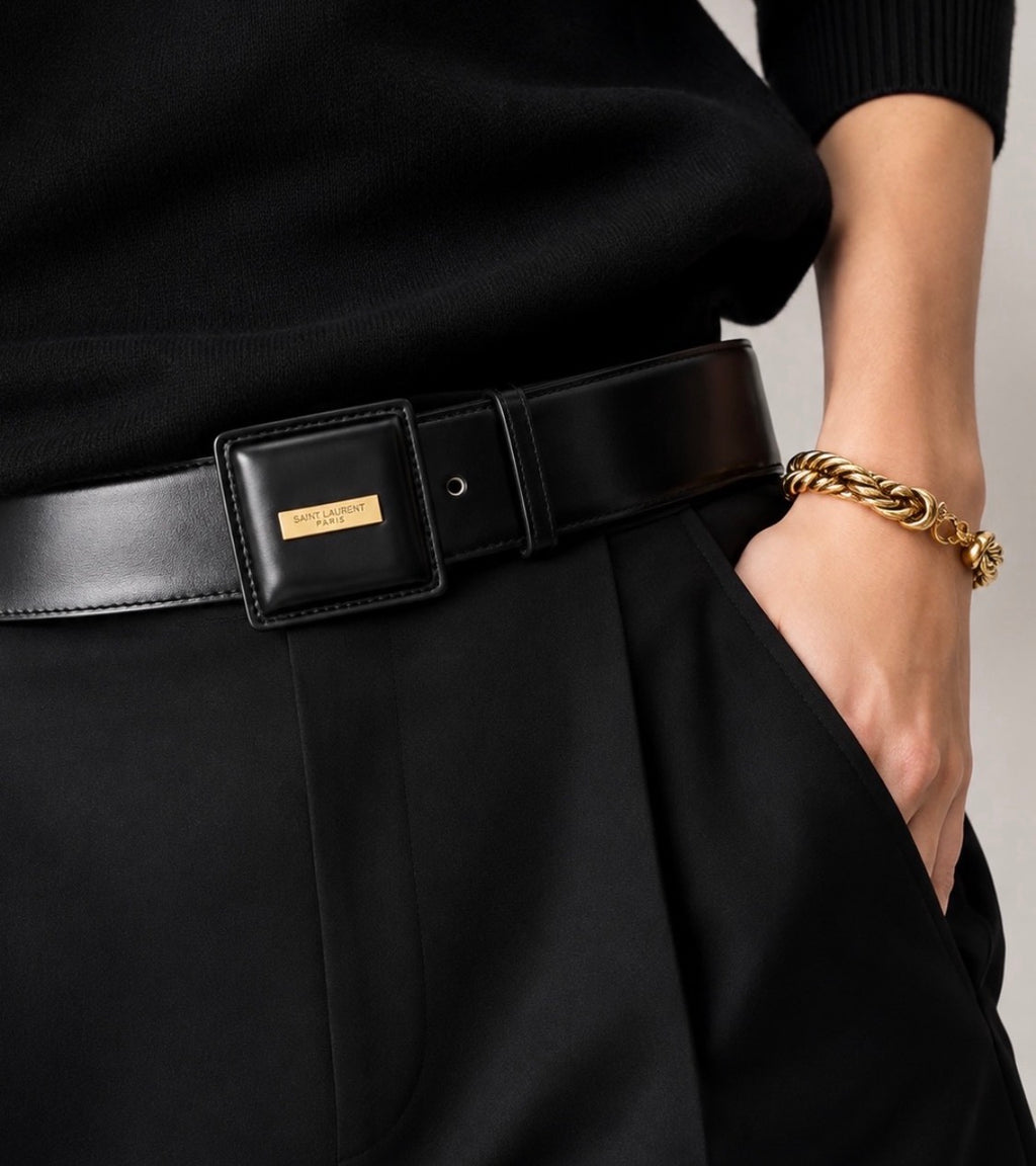 Gold rope bracelet styled on wrist
