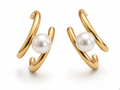 Pearl Gold Hoop Earrings